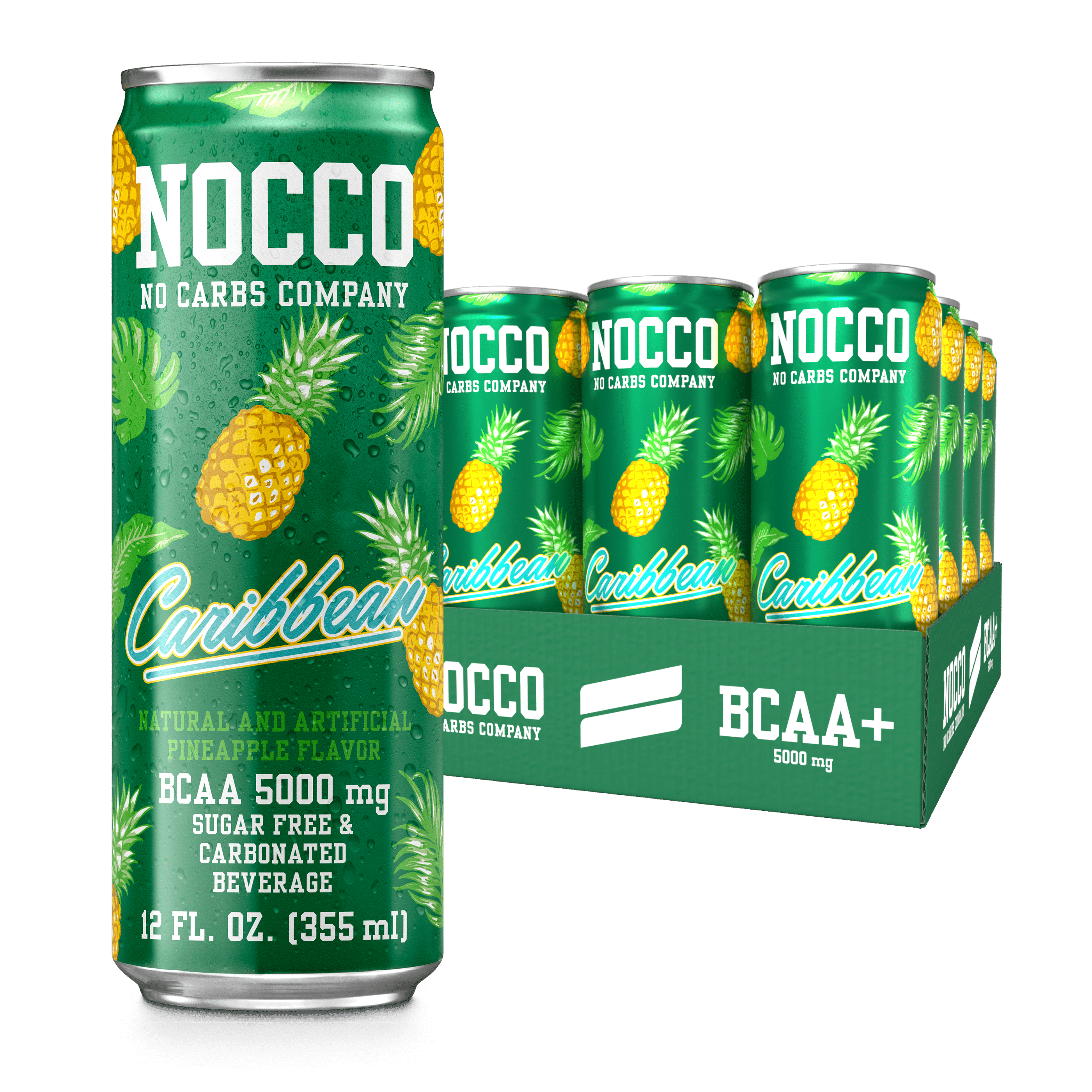 12 Pack case nocco caribbean pineapple decaf