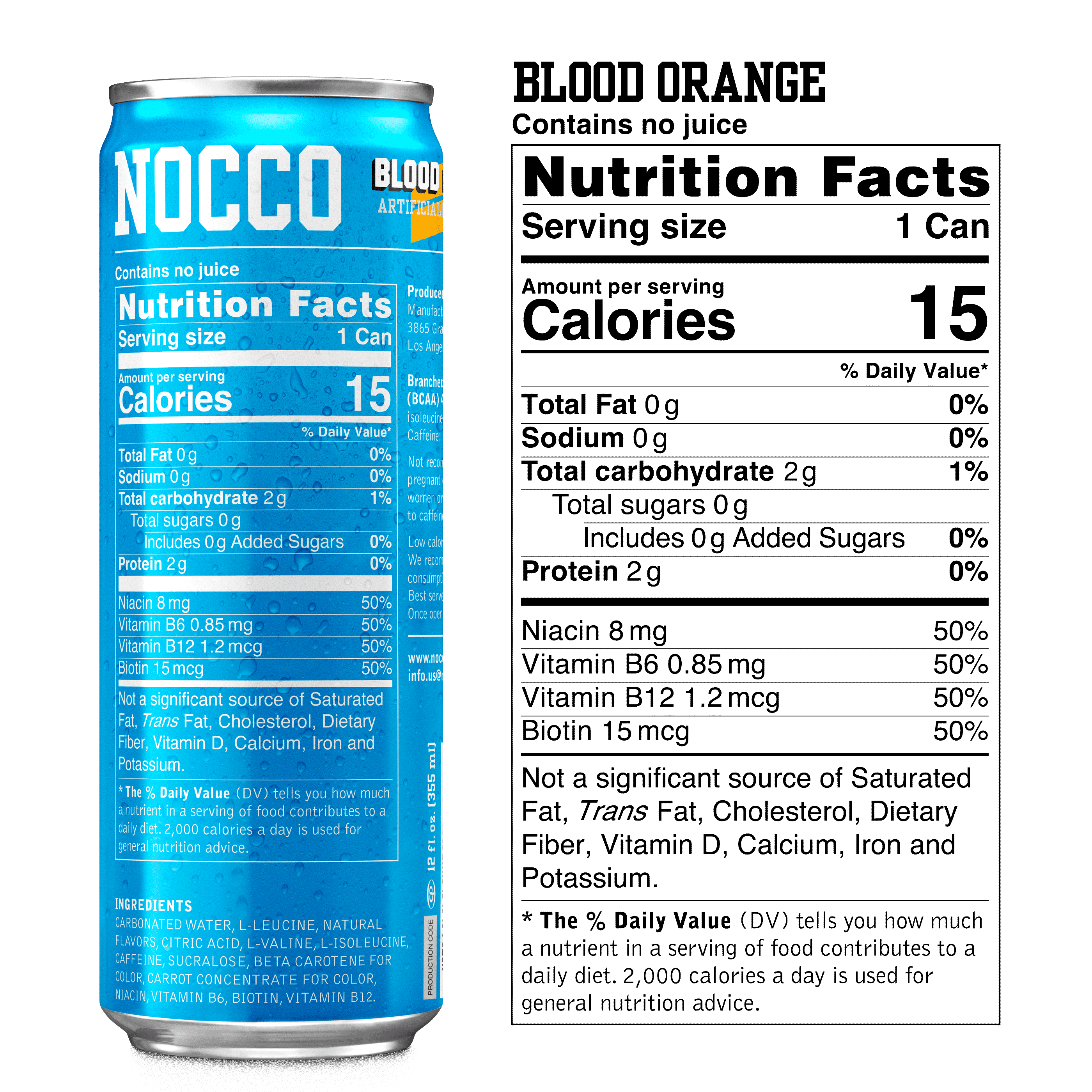 Blood Orange Nocco Nutrition Facts